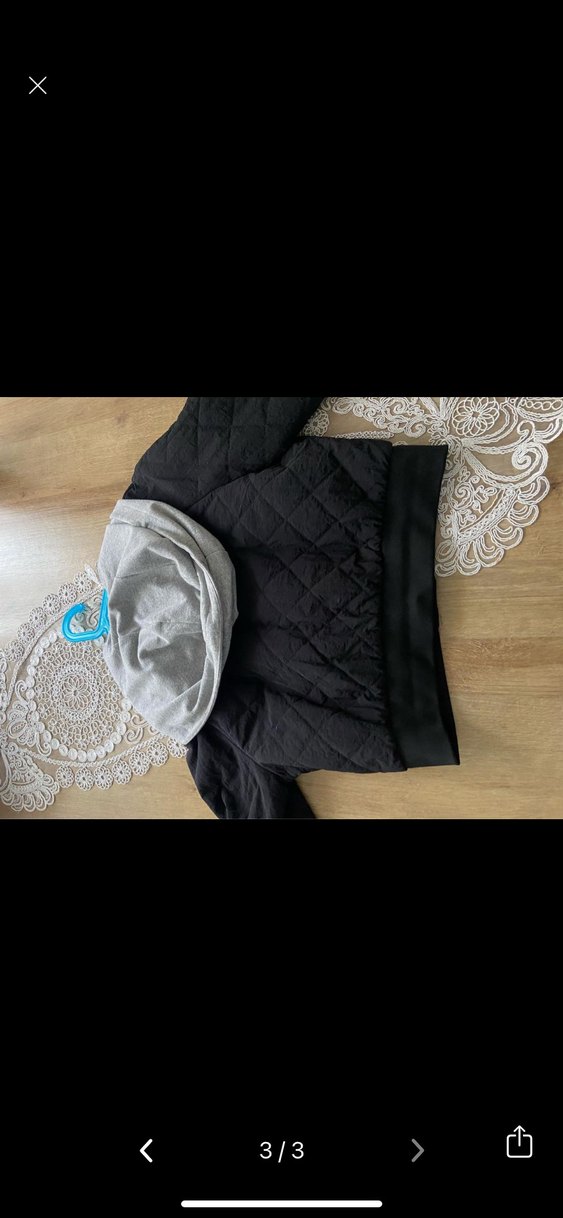 Düğmeli Kapüşonlu Kadın Gri Mont - Görsel 3