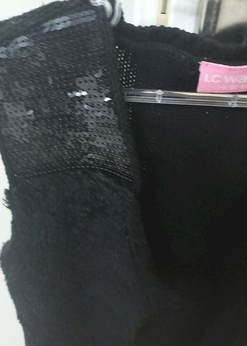 8 Yaş Beden Siyah Örgü kız çocuk yelek