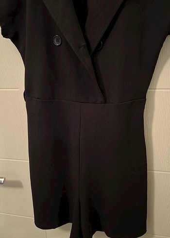 Siyah Mini Kolsuz Tulum - Görsel 4