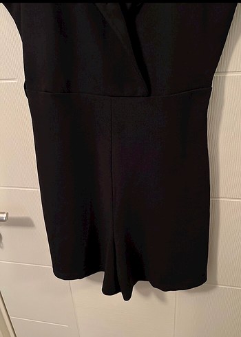 Siyah Mini Kolsuz Tulum - Görsel 5