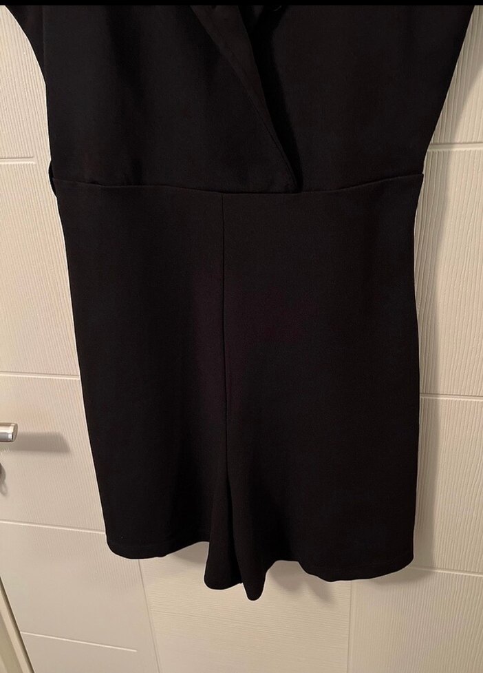 Siyah Mini Kolsuz Tulum - Görsel 5