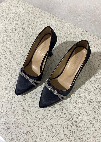 38 Beden Parlak Mavi Yılan Desenli Stiletto Topuklu Kadın Ayakkabı