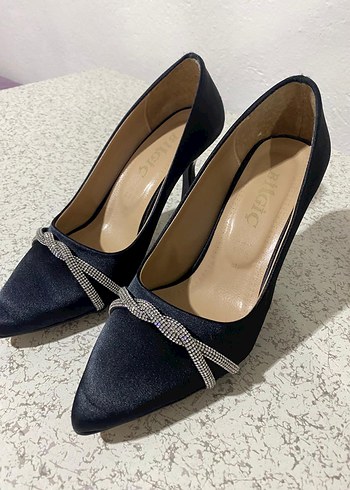Diğer Parlak Mavi Yılan Desenli Stiletto Topuklu Kadın Ayakkabı