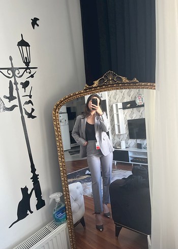 Mango Gri mango Kadın Blazer takım