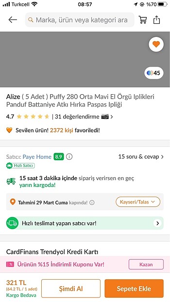  ALİZE PUFFY İP