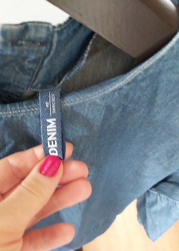 Lacivert Hamile Midi Denim Tunik - Görsel 4