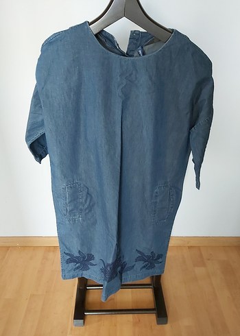 Lacivert Hamile Midi Denim Tunik - Görsel 2