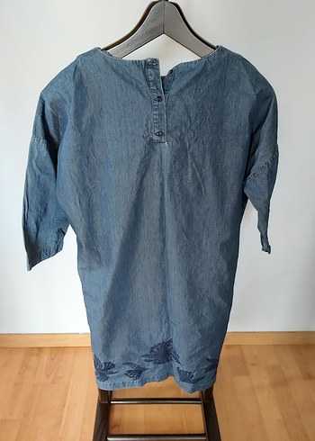 Lacivert Hamile Midi Denim Tunik - Görsel 5