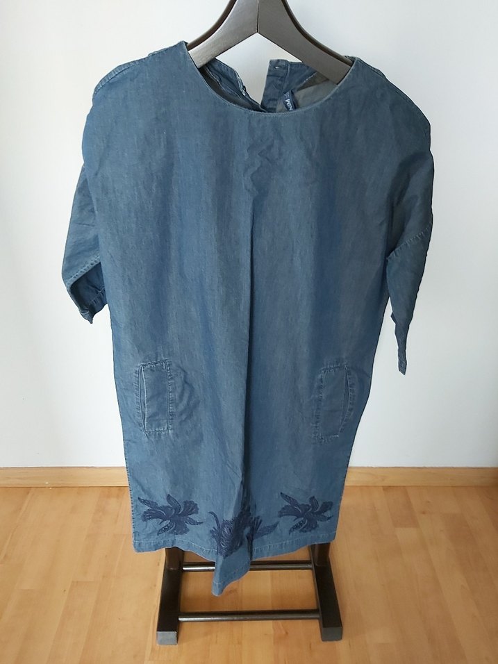 Lacivert Hamile Midi Denim Tunik - Görsel 2