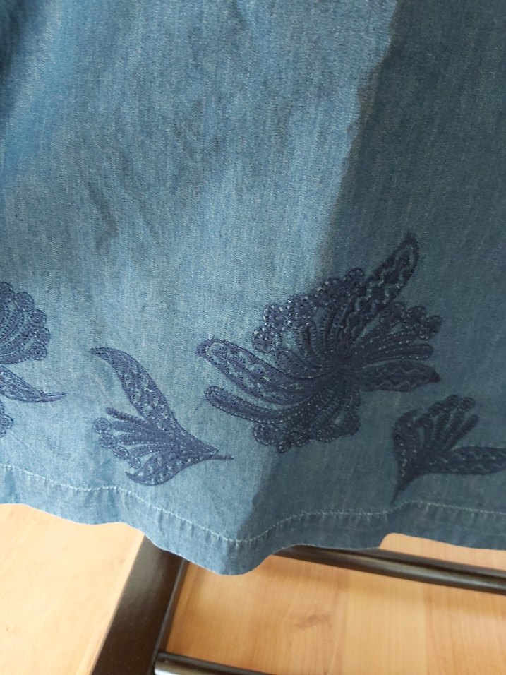 Lacivert Hamile Midi Denim Tunik - Görsel 3