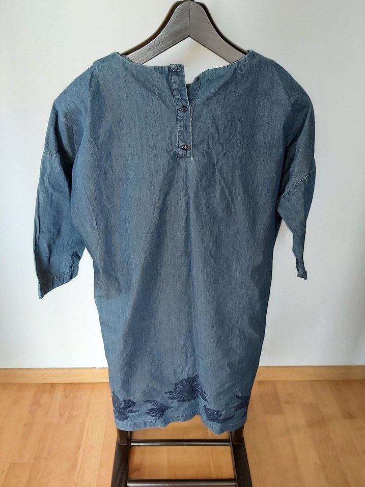 Lacivert Hamile Midi Denim Tunik - Görsel 5