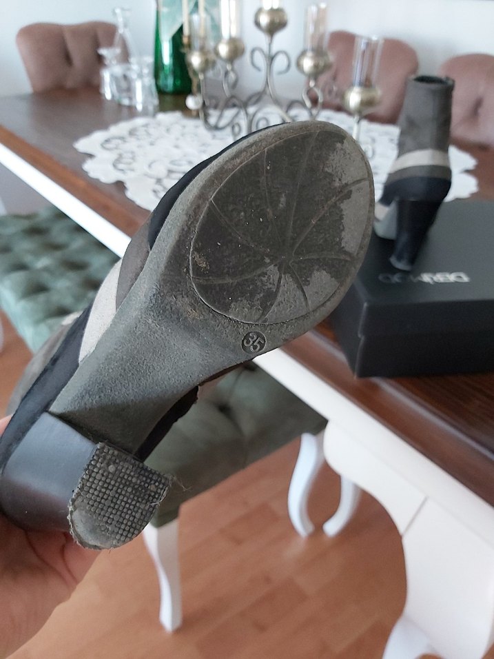 Gri Süet Yüksek Topuklu Kadın Bot - Görsel 4