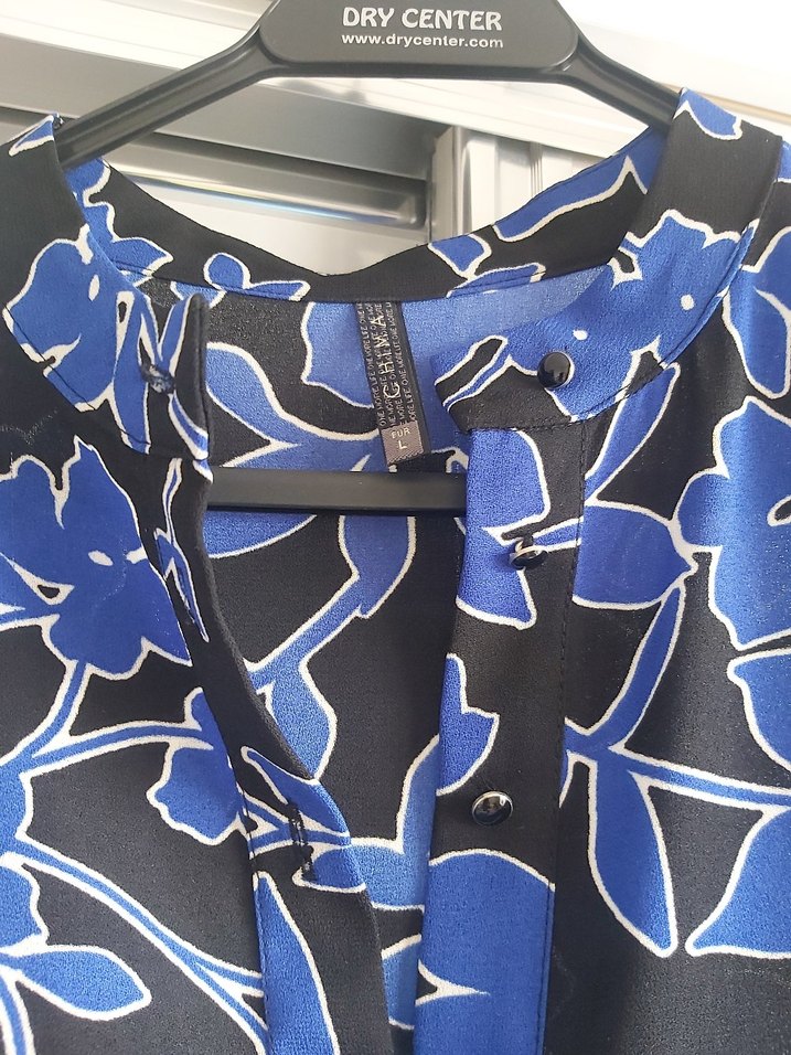 Mavi Desenli Uzun Salaş Elbise - Görsel 3