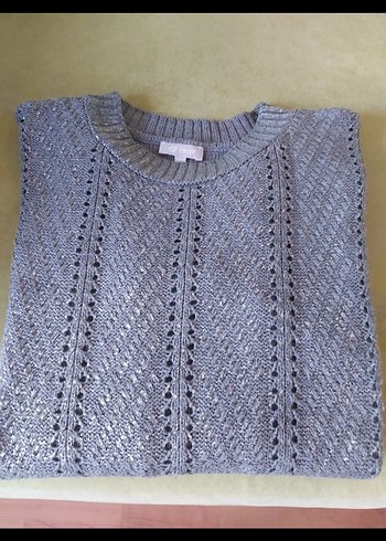 Gri Örgü Bohem Kadın Kazak - Görsel 3