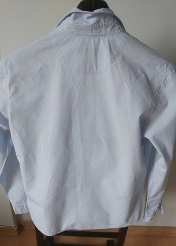 Kadın mavi Pamuklu Uzun Kollu Gömlek - Görsel 2