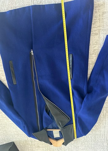 Siyah deri detaylı mavi kaban-Twist - Görsel 6