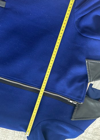 Siyah deri detaylı mavi kaban-Twist - Görsel 5