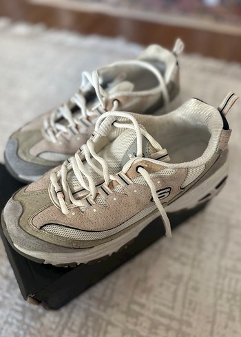 Skechers Bej Renk Bağcıklı Kadın Spor Ayakkabı - Görsel 7