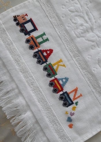 Çocuk El Havlusu Etamin İşlemeli - Görsel 3