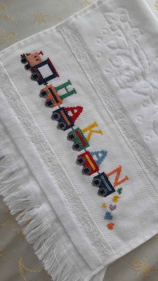 Çocuk El Havlusu Etamin İşlemeli - Görsel 3