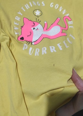 Sarı Uzun Kollu Kız Çocuk Tişörtü - Görsel 5