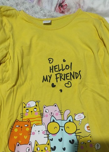 Sarı Uzun Kollu Kız Çocuk Tişörtü - Görsel 7