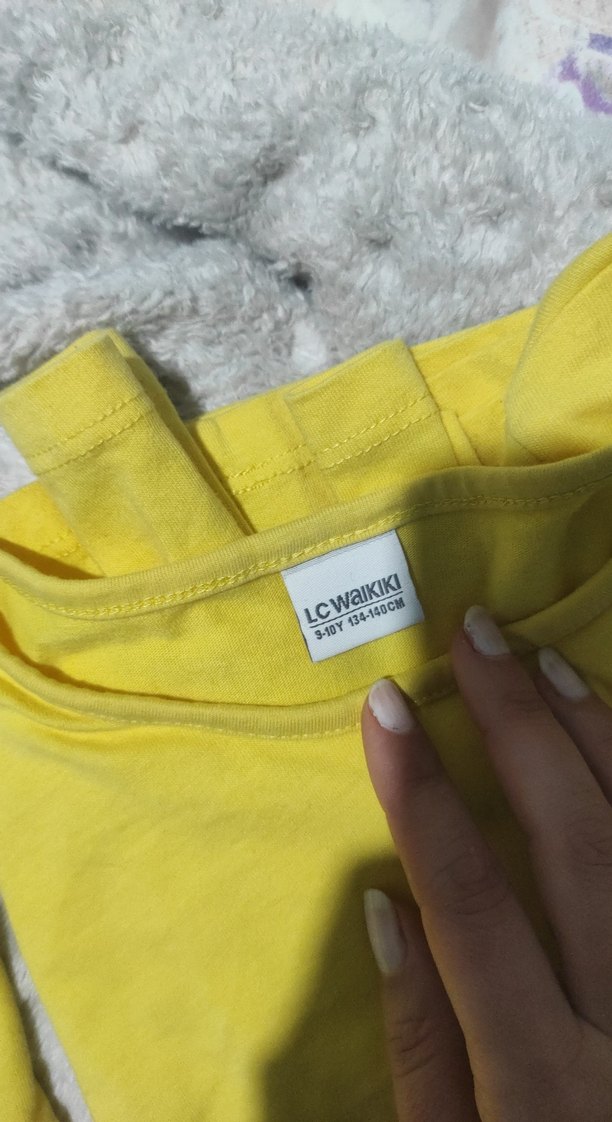 Sarı Uzun Kollu Kız Çocuk Tişörtü - Görsel 3