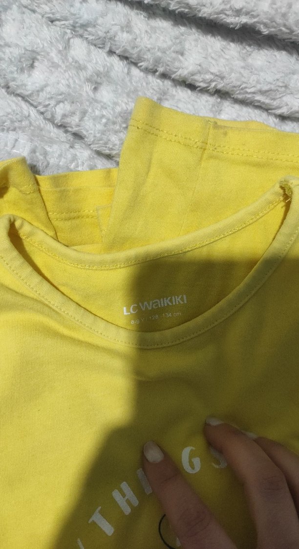 Sarı Uzun Kollu Kız Çocuk Tişörtü - Görsel 2