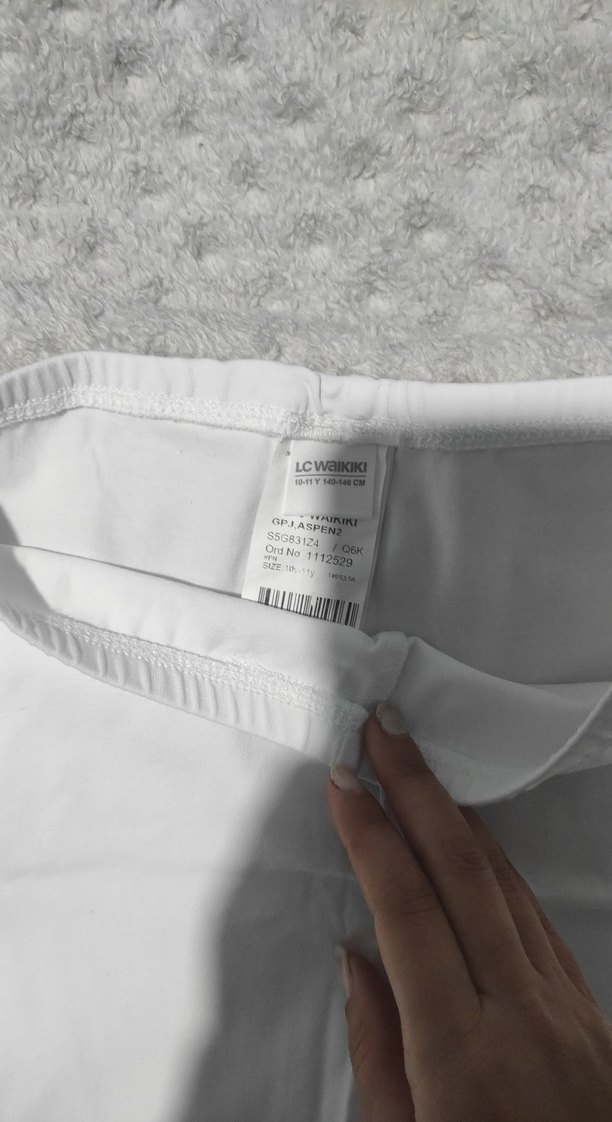 Beyaz Mini Pamuklu Kiz tayt - Görsel 2