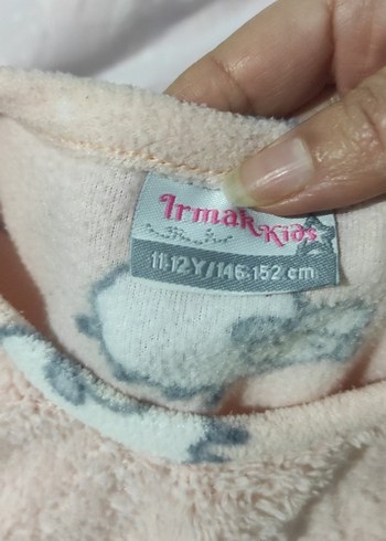 Pembe Nakışlı Çocuk Polar Pijama Takımı - Görsel 2