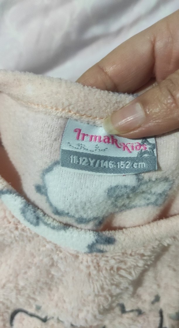 Pembe Nakışlı Çocuk Polar Pijama Takımı - Görsel 2