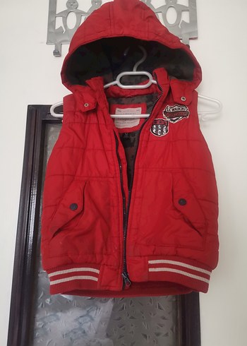 Kırmızı Fermuarlı Erkek Çocuk Yeleği - Görsel 4