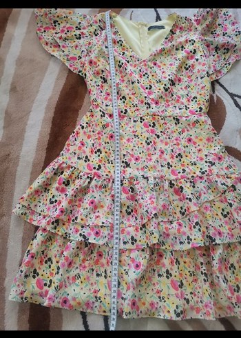 Çiçek Desenli Mini Bohem Elbise - Görsel 2