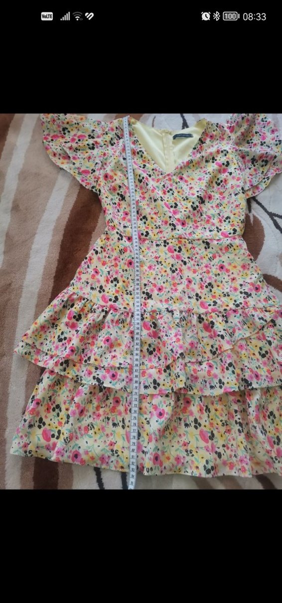 Çiçek Desenli Mini Bohem Elbise - Görsel 2