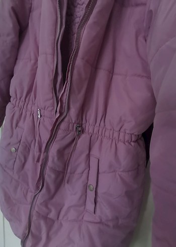 Kız Çocuk lila Fermuarlı Kaban şişme mont - Görsel 5