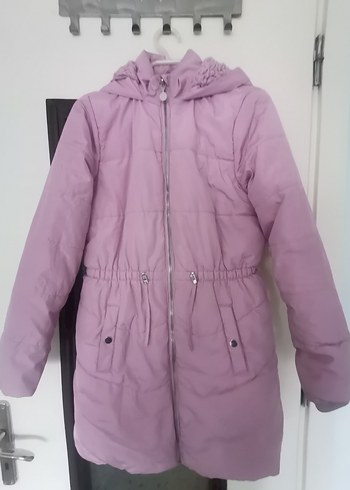 Kız Çocuk lila Fermuarlı Kaban şişme mont - Görsel 10