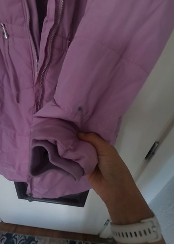 Kız Çocuk lila Fermuarlı Kaban şişme mont - Görsel 4