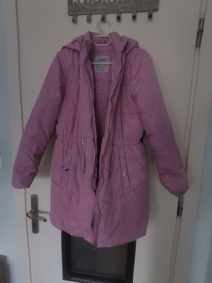 Kız Çocuk lila Fermuarlı Kaban şişme mont - Görsel 2