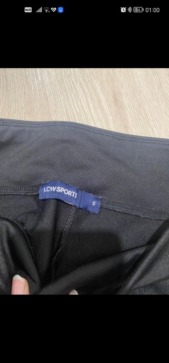 Kadın Lacivert Bantlı Spor Tayt Velcro Detaylı - Görsel 3