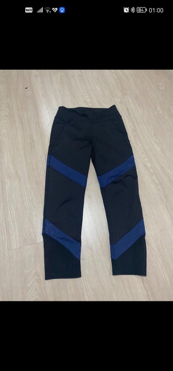 Kadın Lacivert Bantlı Spor Tayt Velcro Detaylı - Görsel 4