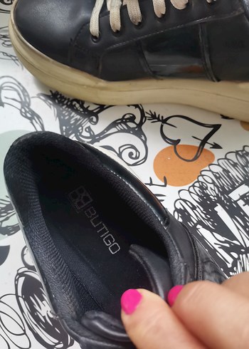 Siyah Platform Topuklu Bağcıklı Kadın Spor Ayakkabı - Görsel 5