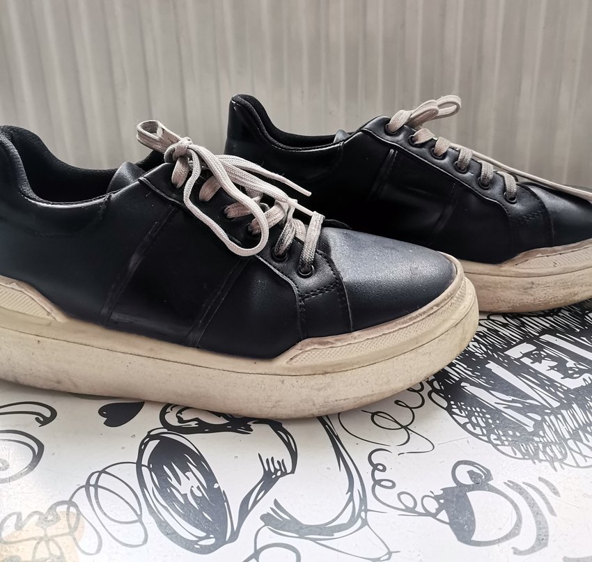 Siyah Platform Topuklu Bağcıklı Kadın Spor Ayakkabı - Görsel 2