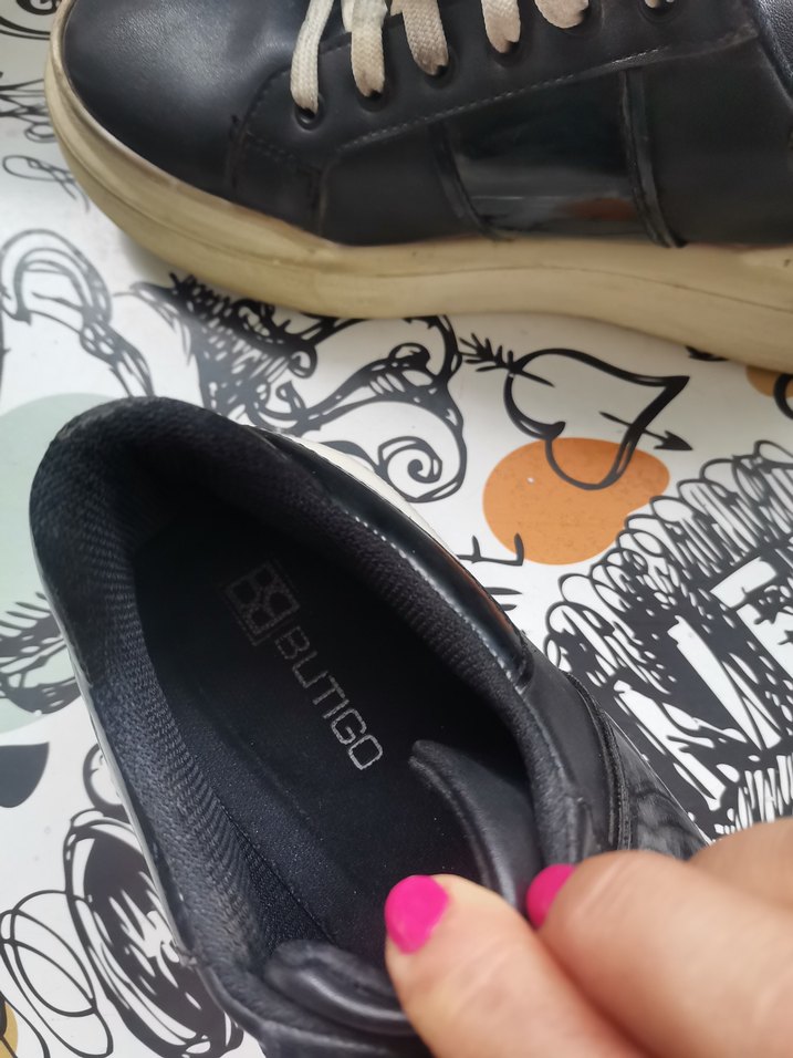 Siyah Platform Topuklu Bağcıklı Kadın Spor Ayakkabı - Görsel 5