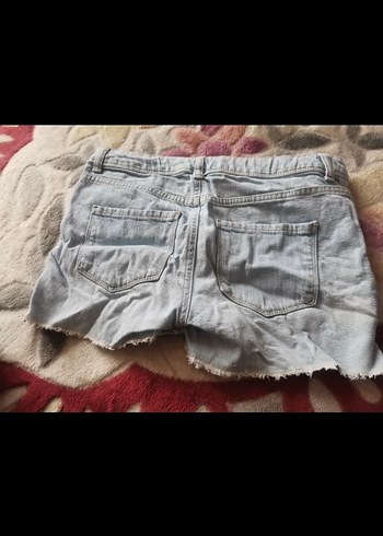 Kızlar için Çıtçıtlı Mavi Denim Şort - Görsel 2