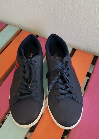 Mavi Nakışlı Kadın Sneakers - Görsel 2