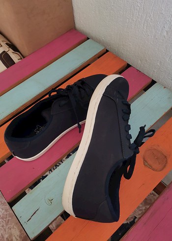 Mavi Nakışlı Kadın Sneakers - Görsel 6