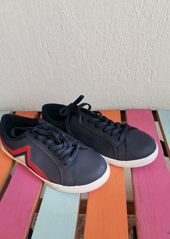 Mavi Nakışlı Kadın Sneakers - Görsel 4