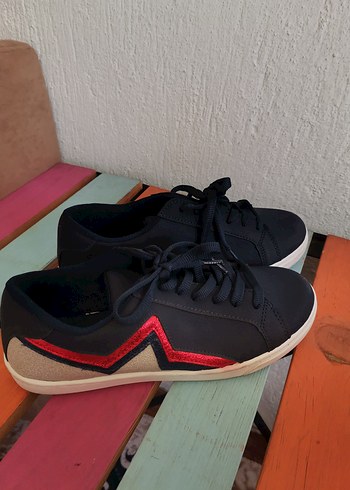 Mavi Nakışlı Kadın Sneakers - Görsel 8