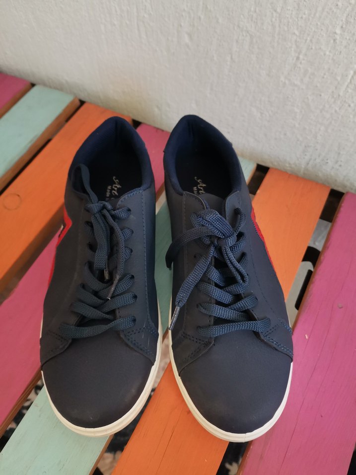 Mavi Nakışlı Kadın Sneakers - Görsel 2