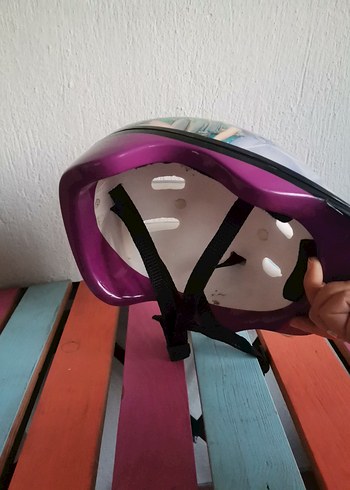 Parlak Baskılı Mor Motosiklet Kaskı - Görsel 3